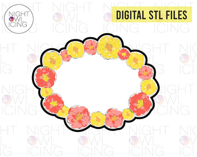 STL Digital File for Sarah Floral Plaque