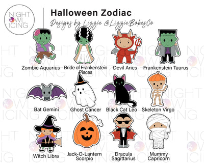 Halloween Zodiac - Designs by Lizzie @LizzieBakesCo
