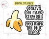STL Digital Files for Banana and Peel Pun Valentine's Day Set