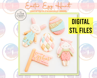 STL Digital Files for Easter Egg Hunt Cookie Cutter Set by The Cookie Gallery