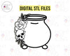 STL Digital Files for Floral Cauldron
