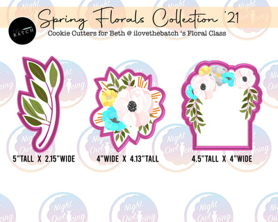 STL Digital Files Spring Florals Collection '21 - Beth @ilovethebatch 's Floral Class Cookie Cutters