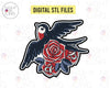 STL Digital Files for Swallow Bird With Flowers