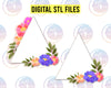 STL Digital Files for Floral Tri Plaques - Chelsie and Anna Triangles