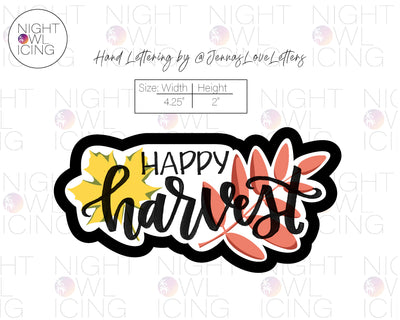 Happy Harvest Hand Lettered 4.25"Wide