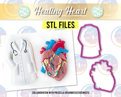STL Digital Files for Healing Heart - White Coat & Anatomical Heart Designer Set by Sarmie Sister Sweets