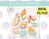 STL Digital Files for Marvelous Mermaids Cookie Cutter Set for The Cookie Gallery Workbook