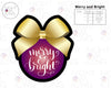 STL Digital Files for Merry and Bright Hand Lettered Ornament