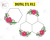 STL Files for Molly Floral Hexagon Plaque Cookie Cutter
