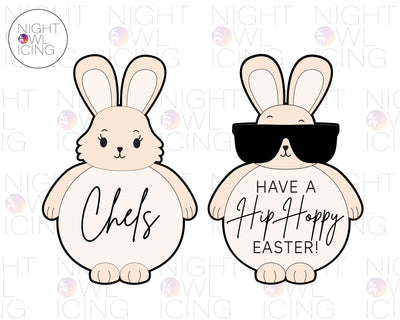 Round Bunny & Bunny w/ Sunglasses - Plaque