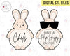 STL Digital Files for Round Bunny & Bunny w/ Sunglasses - Plaque