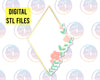 STL Digital File for Floral Geo Rhombus