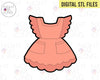 STL Digital Files for Ruffle Baby Dress 3
