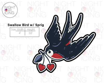 Swallow Bird With Sprig