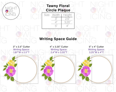 Tawny Floral Circle Plaque