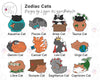 Zodiac Cats - Designs by Lizzie @LizzieBakesCo