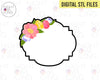 STL Digital Files for Zuri Floral Oval Plaque