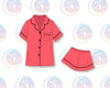 Short Sleeve Shirt and Shorts Lingerie Sleepwear Set Valentine's Day Fashion Cookie Cutters