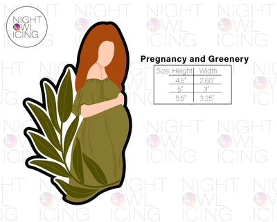 STL Digital Files for  Pregnant Woman with Greenery